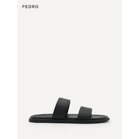Pedro 拖鞋23夏季新款男士简约纯色外穿一字拖PM1-85110430 黑色 39
