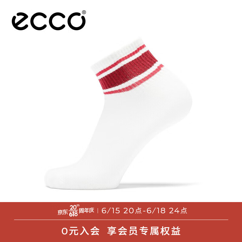 爱步（ECCO）鞋袜 休闲商务鞋袜舒适短筒低帮袜 复古动感9085515 辣椒红/深邃蓝/白色908551591055 3942