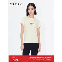 MO&Co.2023夏新品Acler设计师联名系列短袖正肩小众T恤MBC2TEE022 日光黄色 XS/155