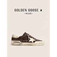Golden Goose 男鞋 Super-Star复古脏脏鞋白色星星深咖色休闲板鞋 浅咖色 39码245mm