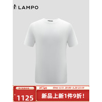 蓝豹（LAMPO）23夏季休闲百搭小白t恤男士易打理全棉短袖上衣 白色 46