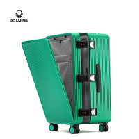 漫游（ROAMING）商务铝镁合金大容量行李箱拉杆箱万向轮金属旅行箱登机箱子男女 鹦鹉绿 24英寸-双开款
