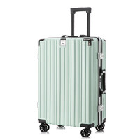 COW行李箱轻便登机箱拉杆箱旅行箱拉链密码箱清新行李箱 C-1698 薄荷绿 20寸 可登机
