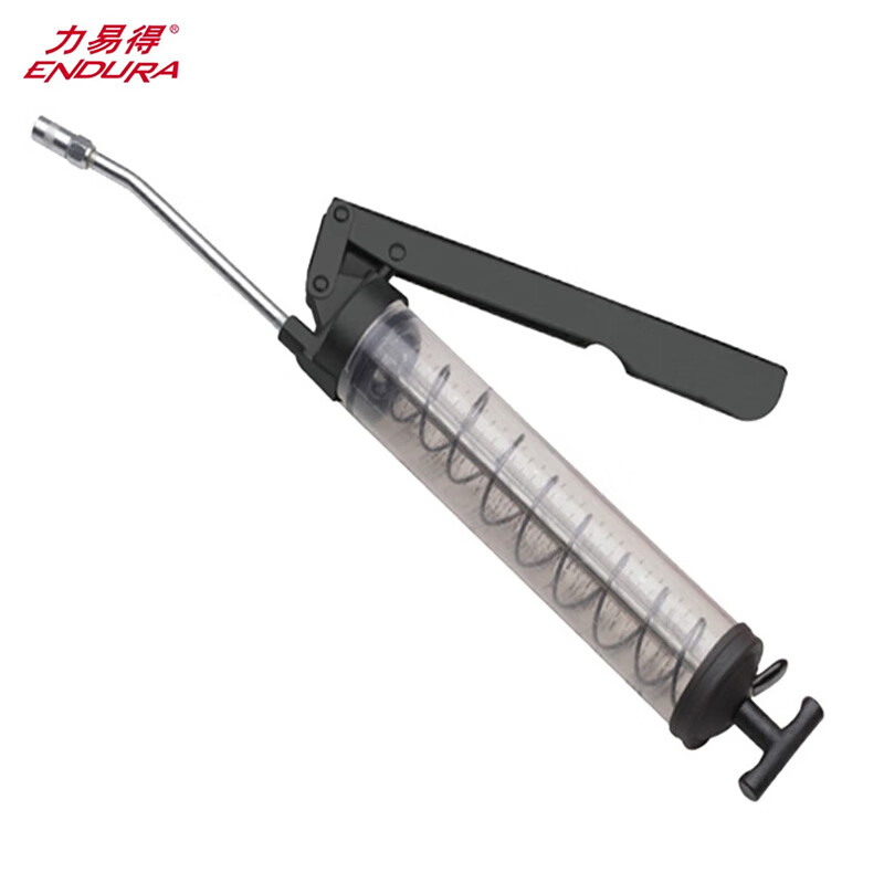 力易得高强度透明筒黄油枪400cc 手动高压自吸打黄油机单双压杆 E9514