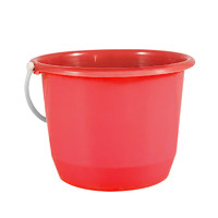 纳仕徳 塑料红色水桶加厚手提储水桶 口径24高19cm容量约5升