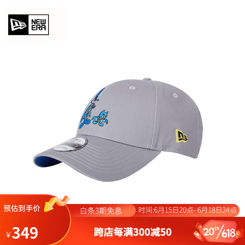NEW ERA 纽亦华 2023新款兔八哥棒球帽情侣卡通刺绣运动弯檐帽子 60414427-灰色 OSFM