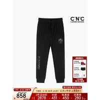C'N'CCNC男装春夏款休闲裤男士品牌时尚烫钻裤子 黑色 33（175/84A）
