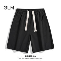 GLM森马集团品牌短裤男士夏季薄款青年百搭宽松休闲五分裤 黑色 L