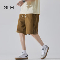 GLM森马集团品牌短裤男夏季美式百搭潮流印花运动五分裤 咖啡 2XL
