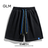 GLM森马集团品牌短裤男士夏季百搭韩版潮流休闲运动五分裤 黑色 XL