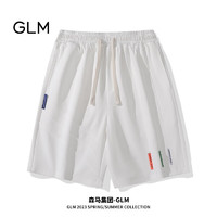 GLM森马集团品牌短裤男夏季薄款百搭宽松运动跑步五分裤 白色 S