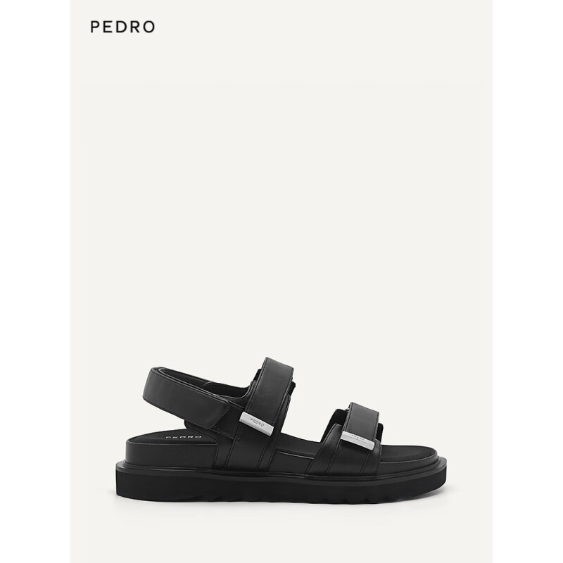 Pedro凉鞋23夏季新款女鞋魔术贴厚底休闲沙滩凉鞋PW1-66760016 黑色 37