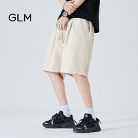 GLM森马集团品牌短裤男士夏季百搭休闲潮流运动大码五分裤 米白 XL