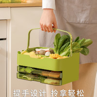 佐优火锅配菜盘厨房备菜盒蔬菜拼盘带提手可叠加抽屉配菜碟收纳盒