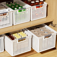 零食杂物收纳箱玩具整理筐家用橱柜置物篮子储物塑料箱厨房桌面盒