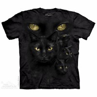 THE MOUNTAIN 男女T恤短袖3d夏季暗黑猫眼动物印花时尚休闲夏季短袖 万圣节104024 SINGLE