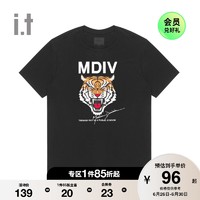 MUSIUM DIV. it MUSIUM DIV.男装春夏虎头字母刺绣圆领休闲短袖20452XC