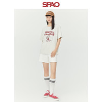 SPAO 女士短裤2023年夏季休闲松紧腰卫裤SPMTD12P62
