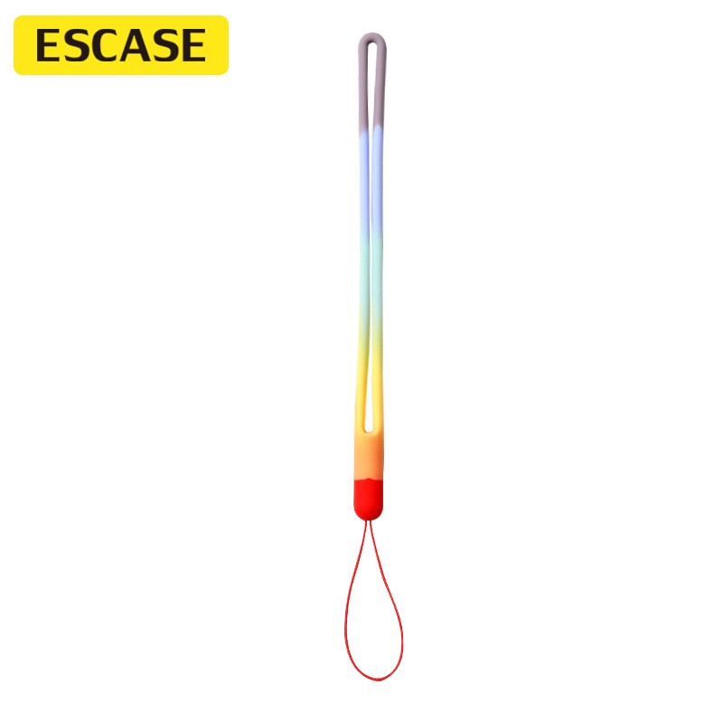 ESCASE 手机挂绳相机短手腕绳 硅胶软款彩虹色ES-XS2