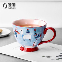 佳佰 卡通马克杯陶瓷早餐牛奶麦片咖啡情侣杯大容量办公杯子400毫升