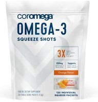 coromega Omega 3 鱼油补充剂,650 毫克120 个