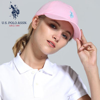 PLUS会员：us polo assn 保罗帽子男女通用棒球帽青年户外运动时尚鸭舌帽 粉