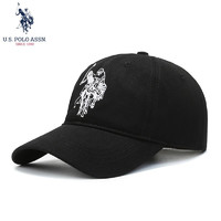 PLUS会员：us polo assn 保罗帽子男女棒球帽男士四季通用鸭舌帽礼袋装 黑色
