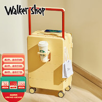 Walker Shop 奥卡索 行李箱女新款多功能皮箱子密码登机箱旅行箱男 乳酪黄 24寸 托运箱