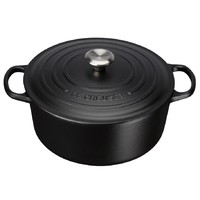 LE CREUSET 酷彩 Signature系列 28cm圓形鑄鐵鍋-絲緞黑