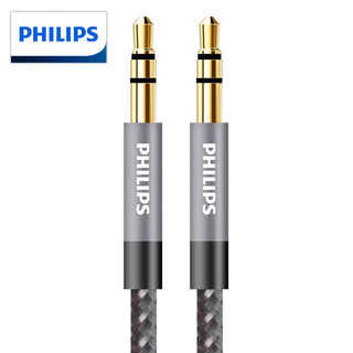 PHILIPS 飞利浦 AUX音频线 3.5mm公对公车载连接线笔记本电脑手机耳机音响箱车用转换对录线 2米