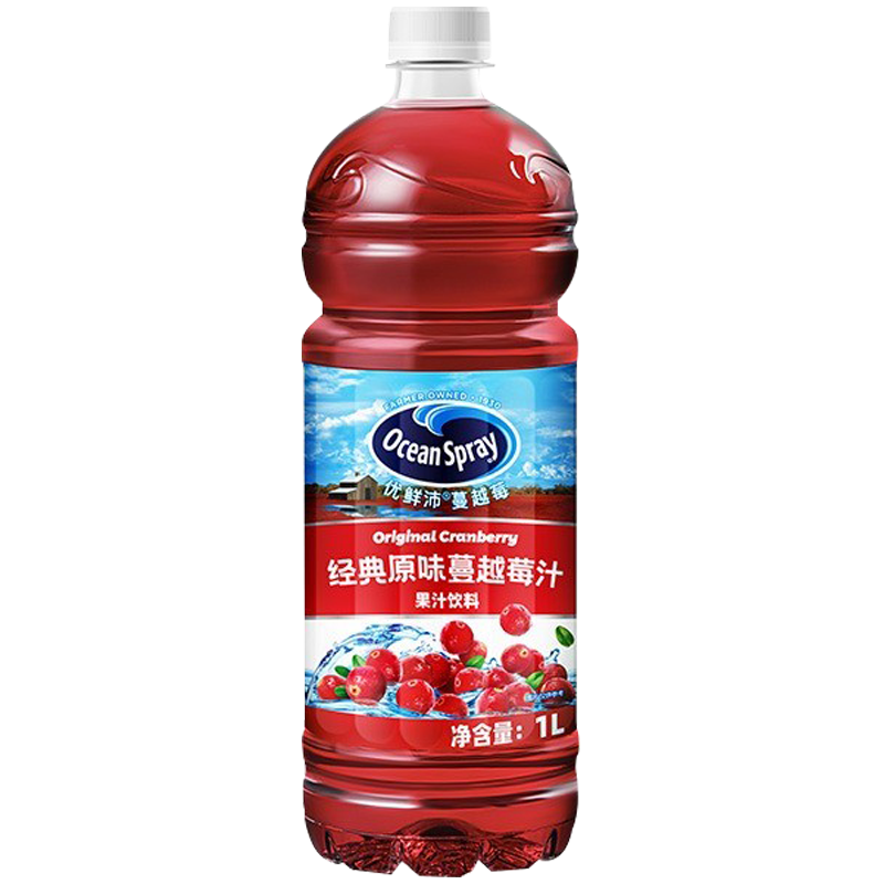 优鲜沛 蔓越莓汁瓶装  1L*1瓶