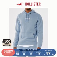 Hollister美式潮流日常抓绒刺绣Logo款卫衣帽衫上衣 男 322393-1 浅蓝色 XS