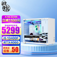 战旗 捍卫者 13代酷睿i5设计师电竞游戏台式电脑主机(i5-13400F RTX4060 8G显卡 16G DDR5 1TB固态 WiFi)