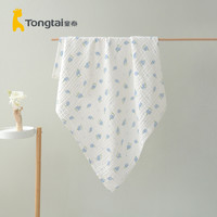 Tongtai 童泰 夏季嬰兒寶寶床品用品純棉浴巾蓋毯抱巾小被子 藍色 105*105cm