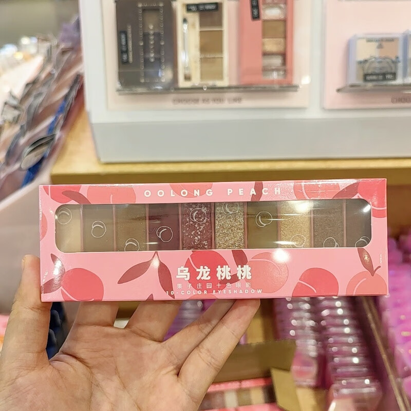 名创优品（MINISO）果子庄园十色眼影珠光哑光眼影盘便携女持久乌龙桃桃芝士芒芒10g 乌龙桃桃