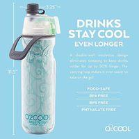 O2COOL Mist 'N Sip 喷雾水瓶 2 合 1 喷雾和啜饮功能