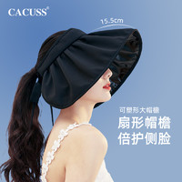 88VIP：CACUSS 天貓超市 Cacuss春夏黑膠空頂透氣防曬帽女戶外防紫外線貝殼遮陽帽