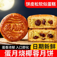 日月坊蛋月烧月饼五仁豆沙多口味中秋传统老式蛋糕点心甜品 蛋月烧椰蓉 5个装