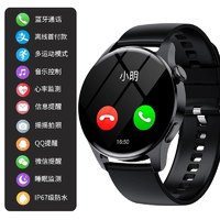 筱岙 2023新款watch gt3智能手表男士心率运动跑步接打电话多功能 橡胶带黑色i29