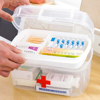 傲家 药箱家庭装家用小型大容量应急医疗医护多层医用药品收纳盒急救箱