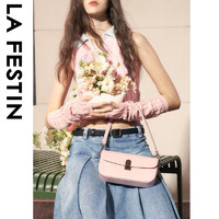 拉菲斯汀（La Festin）包包2023年新款单肩斜挎女包法式小众贴贴包腋下法棍包 621785 元气粉