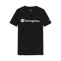 Champion 冠军 草写logo纯色圆领短袖T恤