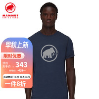 MAMMUT 猛犸象 Core男柔軟小象印花短袖T恤1017-04051深海藍色 M