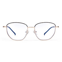 JIMMY ORANGE 防蓝光抗辐射眼镜男女通用时尚超轻金属无度数防护眼镜 J1001黑金色