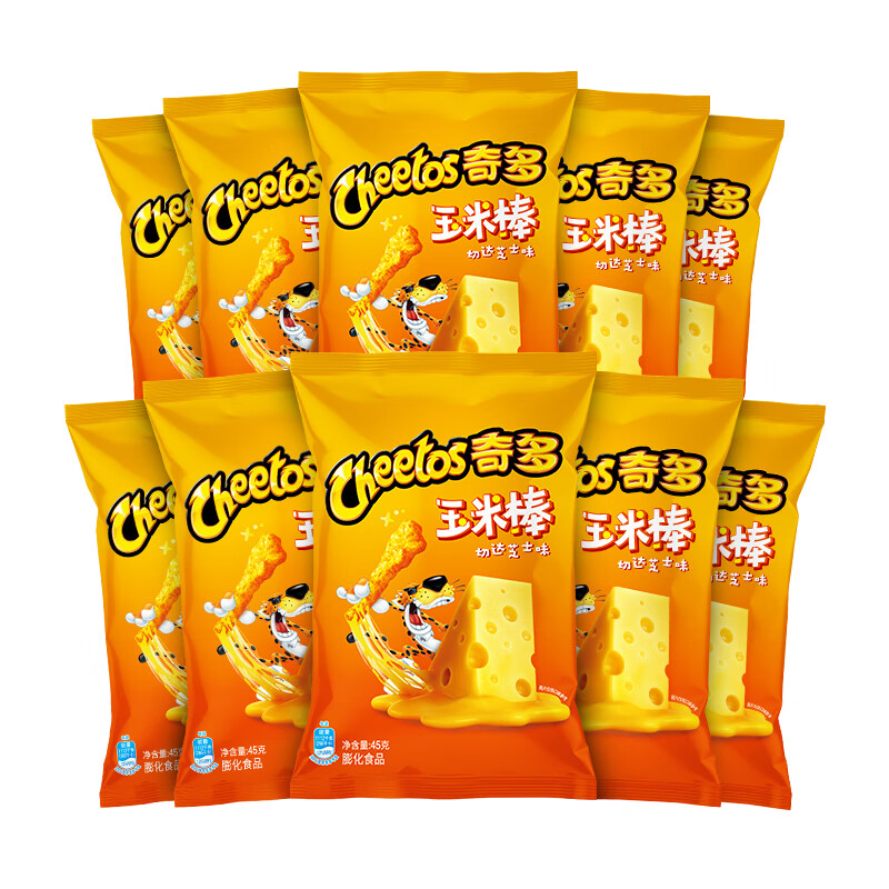 Cheetos 奇多 玉米棒休闲食品 芝士味45g*10包 零食大礼包