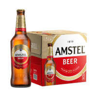 Heineken 喜力 Amstel红爵啤酒  全麦酿造 原麦汁浓度≥8.5°P 460mL 12瓶