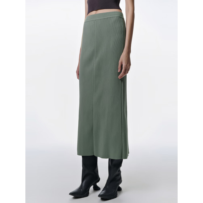 江南布衣23秋半身裙女松紧腰A型5N8D11360 001/本黑 M