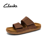 Clarks其乐匹尔顿系列男士夏季两段式纯色牛皮凉鞋舒适休闲沙滩鞋 棕色 261658307 39.5