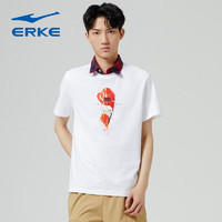 鸿星尔克（ERKE）短袖男轻便百搭潮流透气休闲短袖针织衫cp 白色 XL