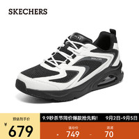 斯凯奇（Skechers）蝴蝶鞋2023秋男款复古经典极光鞋气垫运动鞋nickname183079 黑色/白色/BKW 39.5